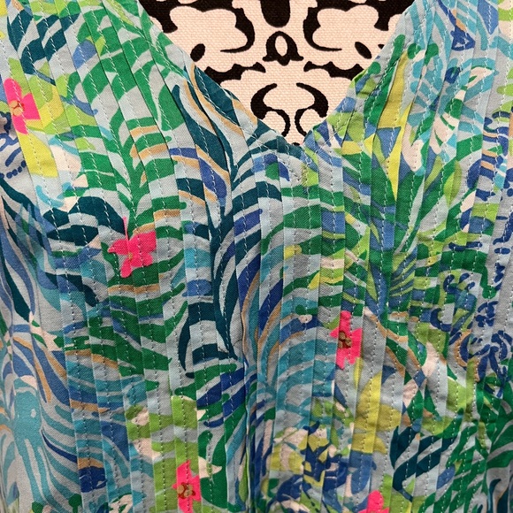 Lilly Pulitzer Danika Tunic Dress Tropical Romantic Floral Flowy Beach Cruise - Picture 3 of 8